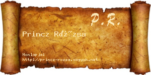 Princz Rózsa névjegykártya